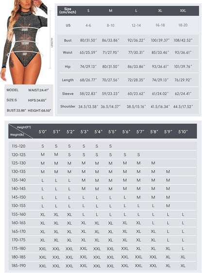 Women'S Sheer Mesh Turtleneck Neck See through Leotard Bodysuit Body Tops