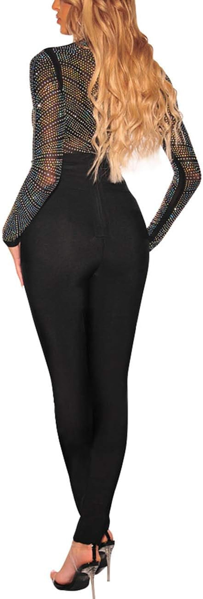 Women'S Sheer Mesh Turtleneck Neck See through Leotard Bodysuit Body Tops