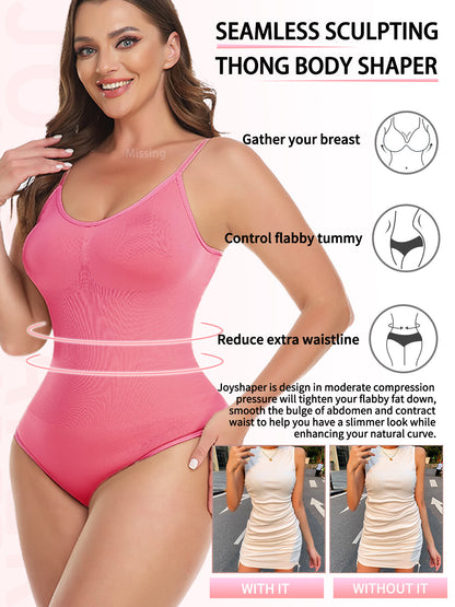 Thong Shapewear Bodysuit Women'S Tummy Control Snatched Full Body Shapewear