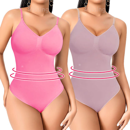 Thong Shapewear Bodysuit Women'S Tummy Control Snatched Full Body Shapewear
